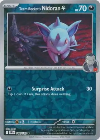 Destined Rivals Team Rocket's Nidoran♀ #114/182 reverse holo